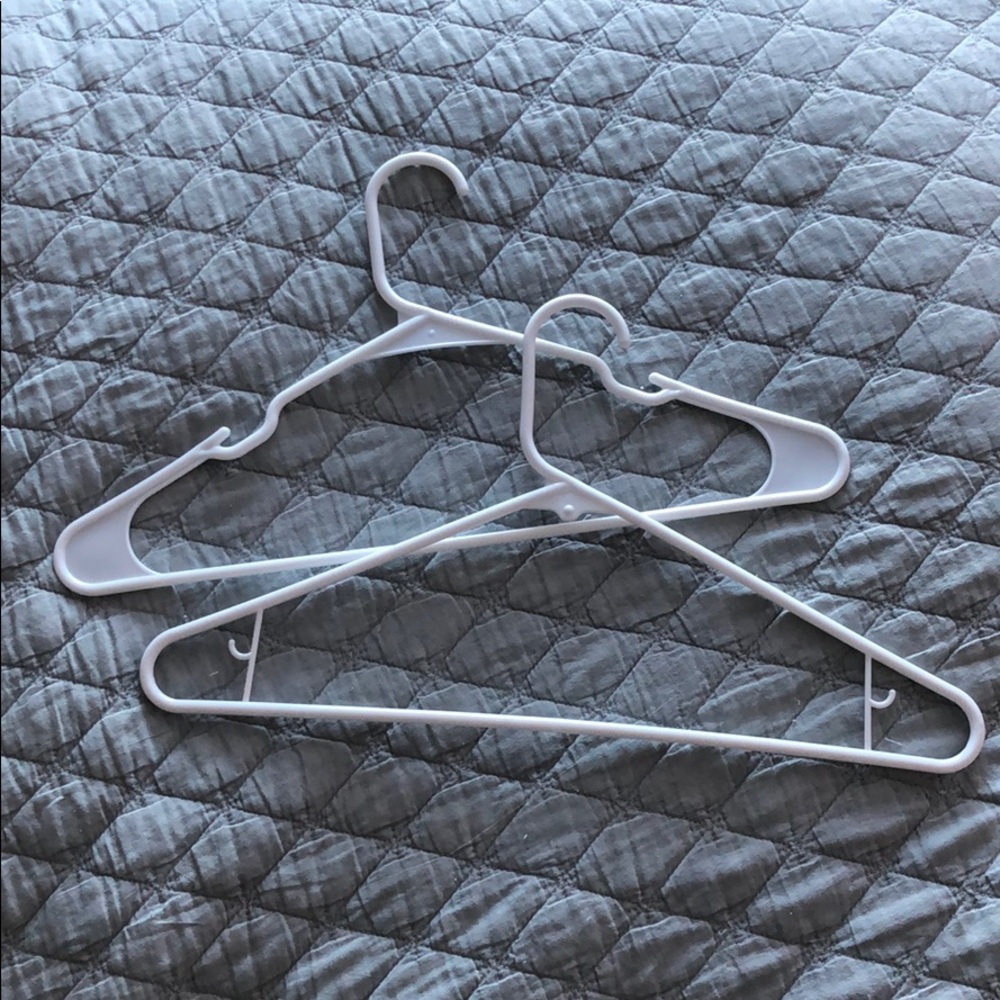 White plastic hangers